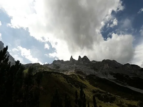 Three towers in time lapse - Raetikon / Austria Stock Footage
