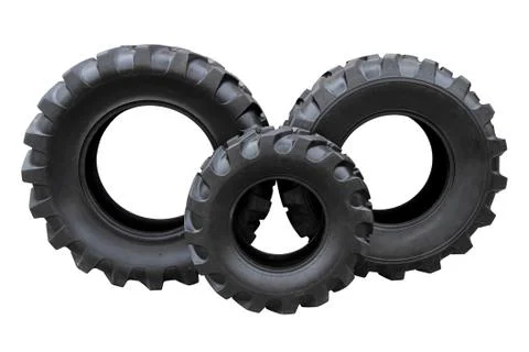 Three tractor tires Stock Photos
