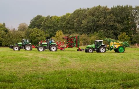 Three tractors Foto stock
