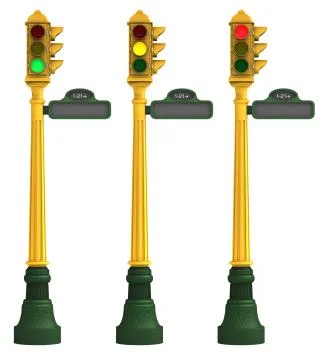 Three traffic lights Stock-Fotos