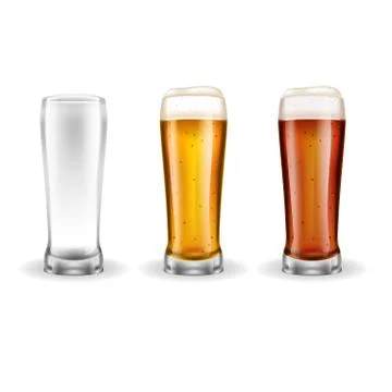 Three Transparent Glasses of Lager Stock Illustration