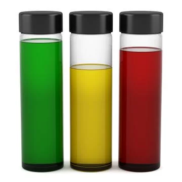Three transparent shampoo bottles isolated on white background Stock Illustration