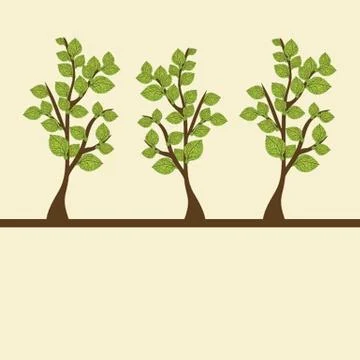 Three tree. Vector illustration. Stock Illustration
