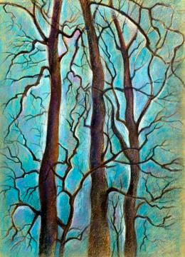 Three trees Stock Illustration