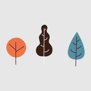 Three trees Stock Illustration