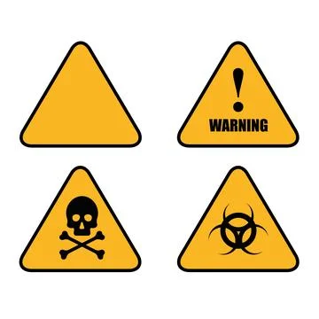 Three Triangle Hazard Signs Illustrazione stock
