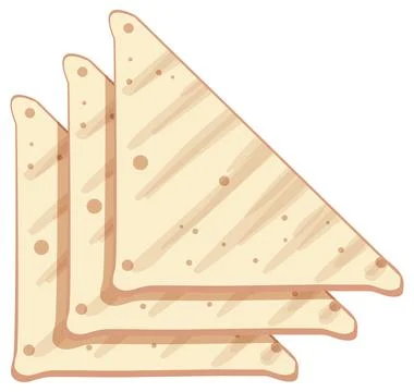 Three Triangular Toasted Bread Slices Vector Illustration Stockillustratie