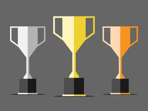 Three trophy cups Stock Illustration