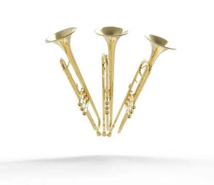 Three Trumpets - Front View Иллюстрация