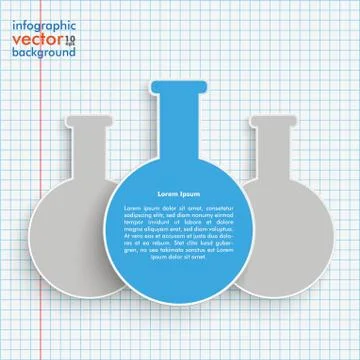 Three Tubes Infographic Checked Paper Stock Illustration
