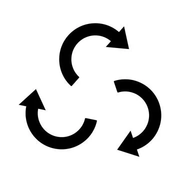 Three twisted arrows icon design. swirl sign. Stock Illustration