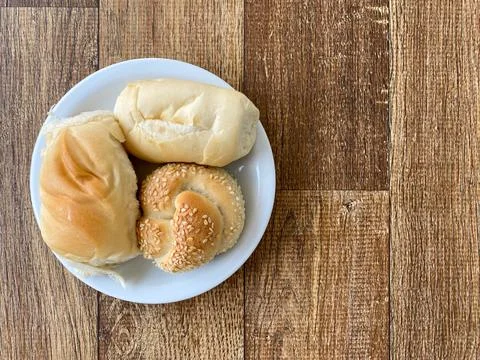 Three type of breads in a small plate Photos