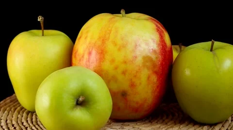 Three types of apples Stock Footage 42790048