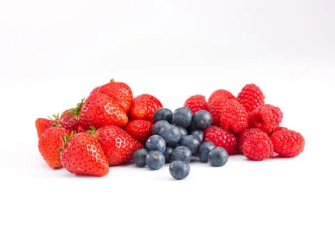 Three types of berries Stock Photos