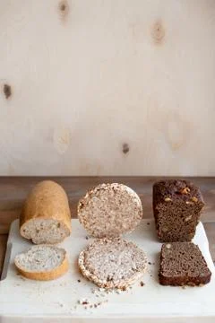 Three types of bread Stock Photos