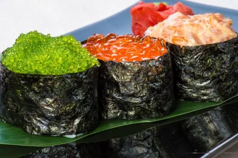 Three types of caviar. Stock Photos