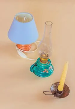 Three types of lighting of different ages Stock-Fotos