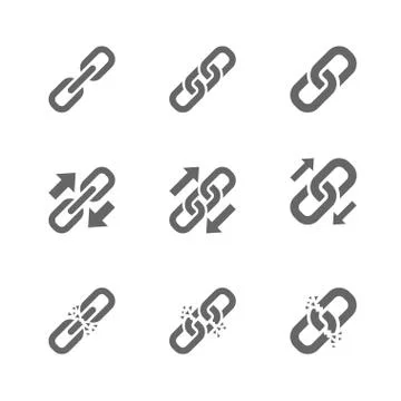 Three types of link icons Stock Illustration