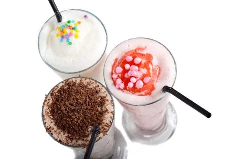 Three types of milkshake drink 写真素材