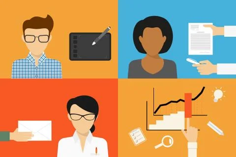 Three types of outsourcing Stock Illustration