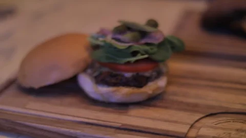 Three Types Of Professional Burgers Stock Footage 129033254