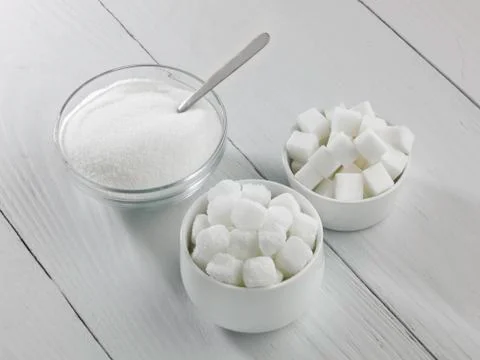 Three types of sugar Stock Photos