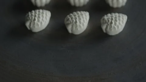 Three Types of Wasanbon Served on a Plate 스톡 동영상 332519629