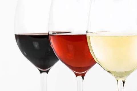 Three types of wine Stock Photos