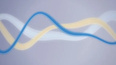 Three undulating ribbon-like lines intertwine in a wave-like pattern Stock Footage 340831632