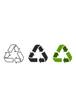 Three Universal Recycling Mobius Loop Symbols in Different Styles Stock Illustration