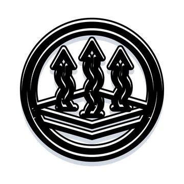 Three upward arrows indicating growth and advancement Stock Illustration