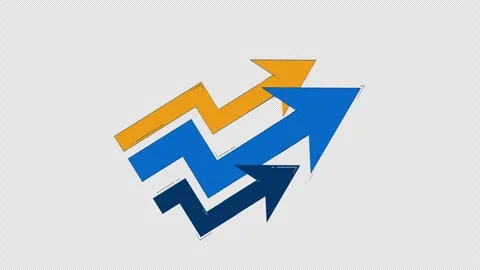 Three upward arrows in zigzag style 2D object doodle animation Stock Footage 323934305