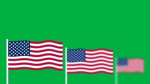Three usa flag Stock Footage 189417975