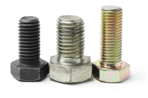 Three used bolts Stock Photos