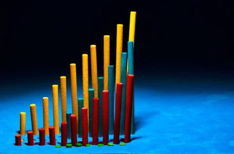 Three values bar chart Stock Photos