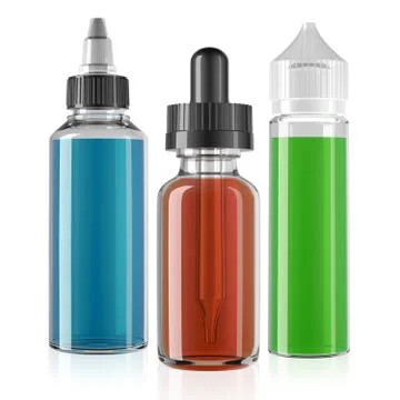 Three vape bottle mockup Stock Illustration