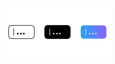 Three variations of text input cursor icons Illustrazione stock