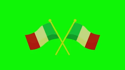 Three variations of waving italian national flags displayed against a vibrant 스톡 동영상 346121832