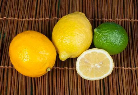Three varieties of lemons Stock Photos