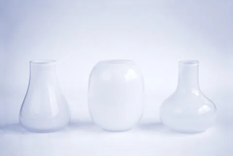 Three vases in a row Stock Photos