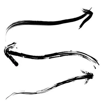 Three vector grunge arrows with directions to the right and left. Slightly .. Stock Illustration