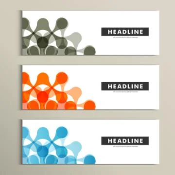 Three vector pattern abstract in banner design Stock Illustration