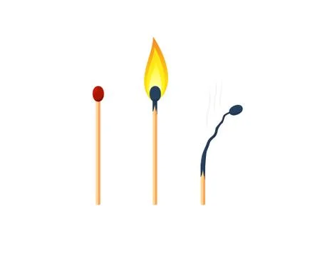 Three version of matchsticks Stock Illustration