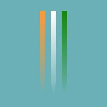 Three vertical banners in Indian flag colors on blue background Stock Illustration