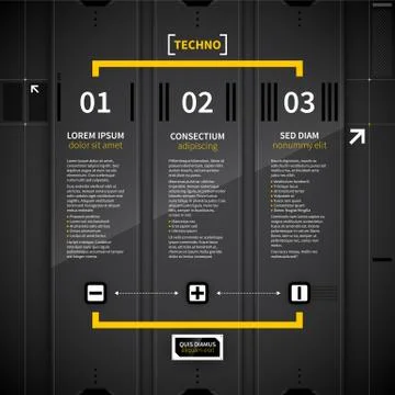 Three vertical banners in techno style. Stock Illustration