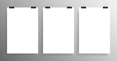 Three Vertical Poster Mockup A4. Mock-up. Stock Illustration