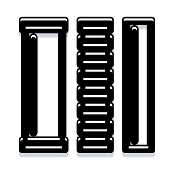 Three vertical scroll bars illustrating web navigation elements イラスト素材