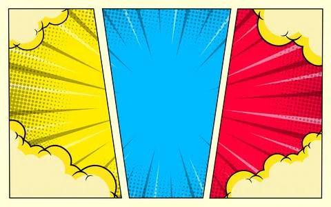 Three vibrant comic book style panels. Stock Illustration