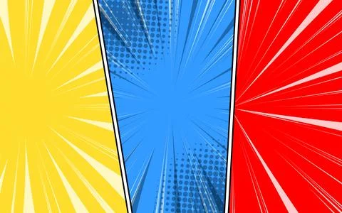Three vibrant comic book style panels Stock Illustration