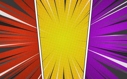 Three vibrant comic book style panels Stockillustratie